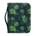 Monstera Palm Leaves Pattern Print Leather Bible Cover