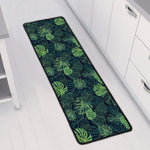 Monstera Palm Leaves Pattern Print Long Kitchen Mat