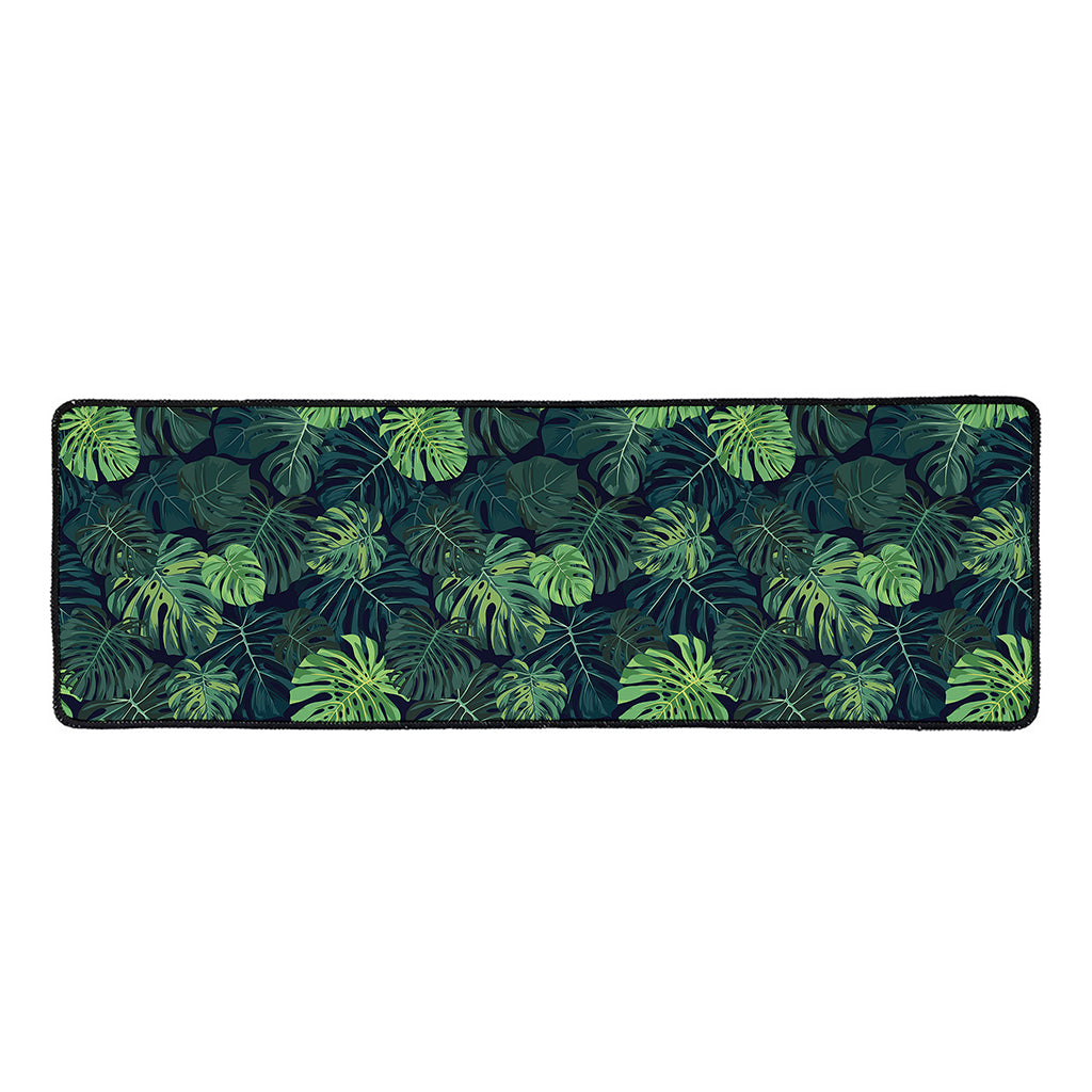Monstera Palm Leaves Pattern Print Long Kitchen Mat