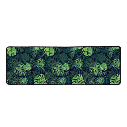 Monstera Palm Leaves Pattern Print Long Kitchen Mat