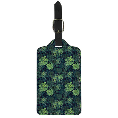 Monstera Palm Leaves Pattern Print Luggage Tag