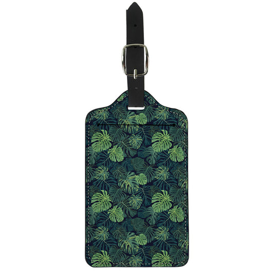 Monstera Palm Leaves Pattern Print Luggage Tag
