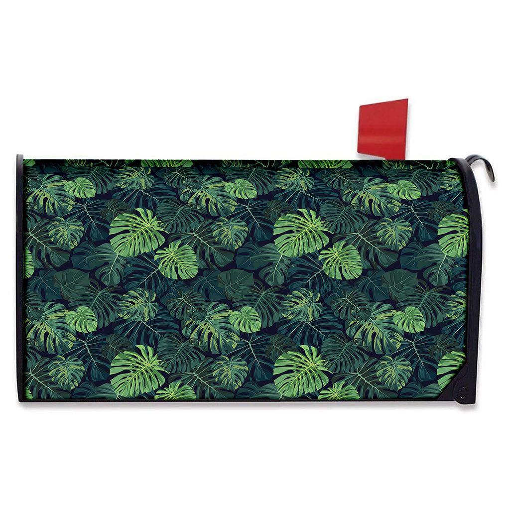 Monstera Palm Leaves Pattern Print Mailbox Cover