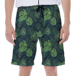 Monstera Palm Leaves Pattern Print Men's Beach Shorts