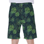Monstera Palm Leaves Pattern Print Men's Beach Shorts