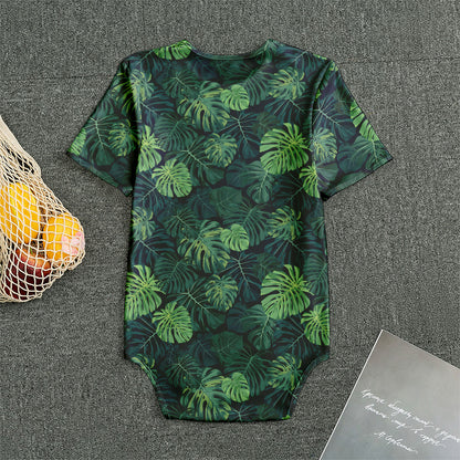 Monstera Palm Leaves Pattern Print Men's Bodysuit