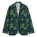 Monstera Palm Leaves Pattern Print Men's Cotton Blazer