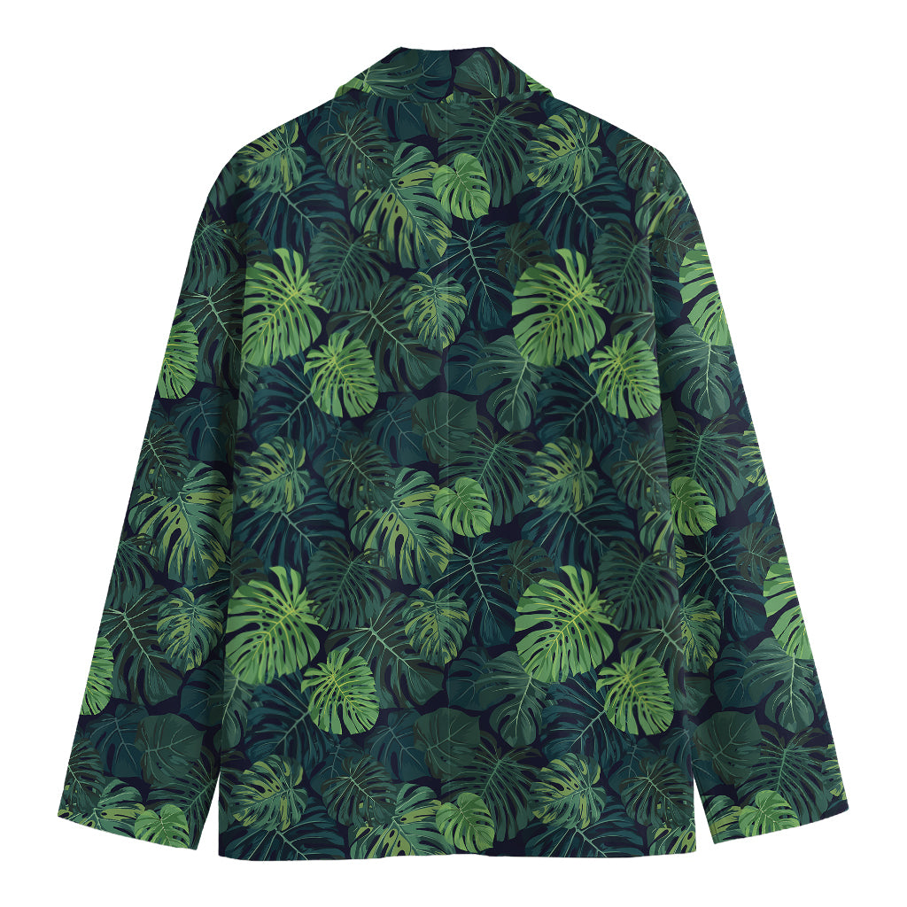 Monstera Palm Leaves Pattern Print Men's Cotton Blazer