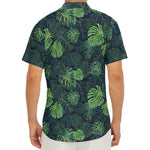 Monstera Palm Leaves Pattern Print Men's Deep V-Neck Shirt