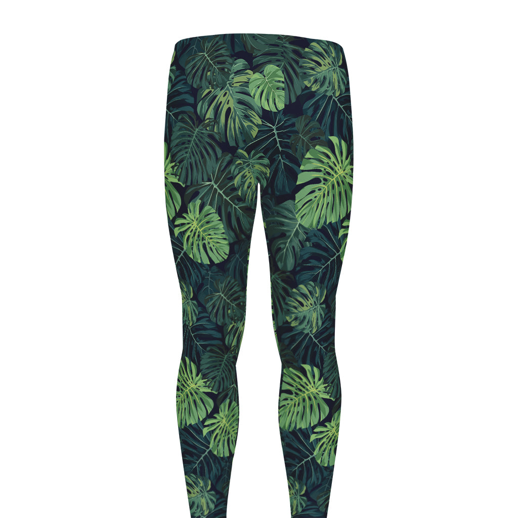 Monstera Palm Leaves Pattern Print Men's leggings