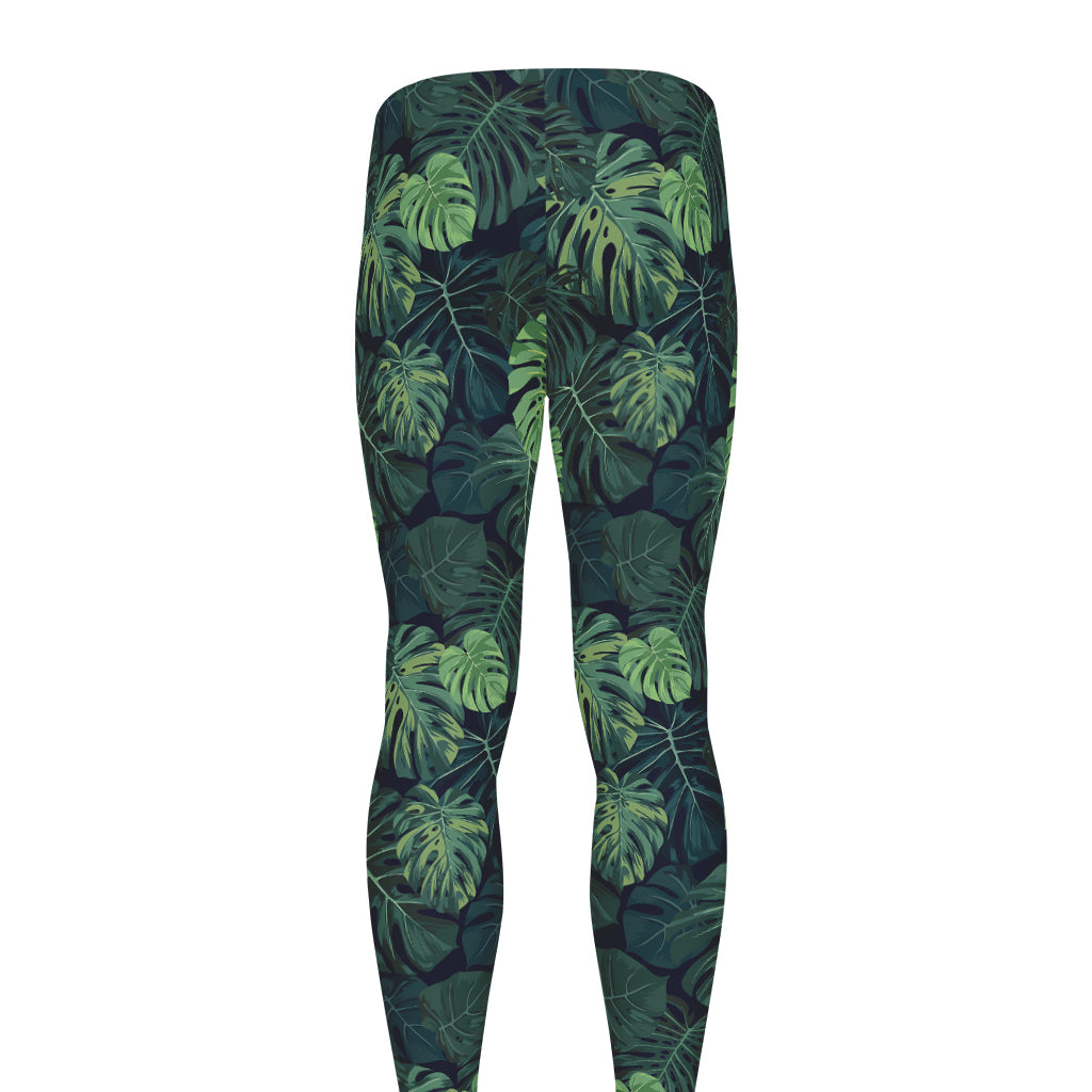 Monstera Palm Leaves Pattern Print Men's leggings