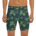 Monstera Palm Leaves Pattern Print Men's Long Boxer Briefs