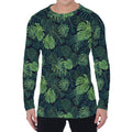 Monstera Palm Leaves Pattern Print Men's Long Sleeve T-Shirt