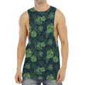 Monstera Palm Leaves Pattern Print Men's Muscle Tank Top