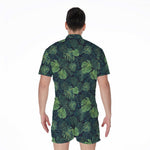 Monstera Palm Leaves Pattern Print Men's Rompers