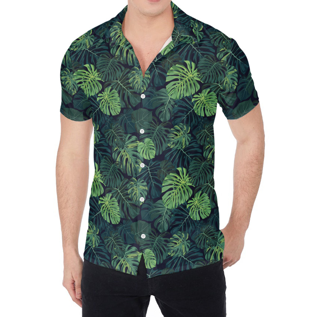 Monstera Palm Leaves Pattern Print Men's Shirt