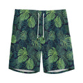 Monstera Palm Leaves Pattern Print Men's Athletic Shorts