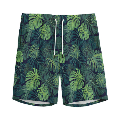Monstera Palm Leaves Pattern Print Men's Sports Shorts