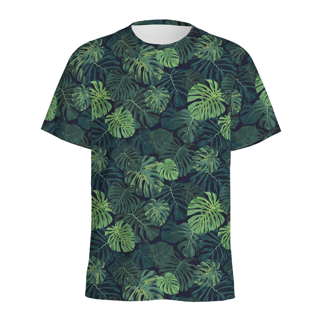 Monstera Palm Leaves Pattern Print Men's Sports T-Shirt