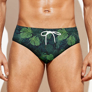 Monstera Palm Leaves Pattern Print Men's Swim Briefs