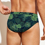 Monstera Palm Leaves Pattern Print Men's Swim Briefs