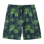 Monstera Palm Leaves Pattern Print Men's Swim Trunks