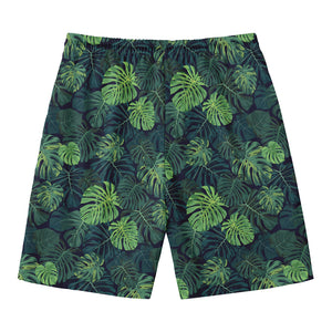 Monstera Palm Leaves Pattern Print Men's Swim Trunks