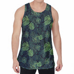 Monstera Palm Leaves Pattern Print Men's Velvet Tank Top