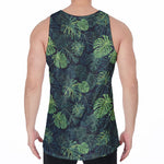 Monstera Palm Leaves Pattern Print Men's Velvet Tank Top
