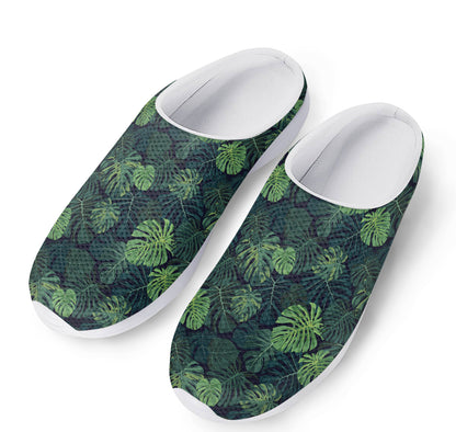 Monstera Palm Leaves Pattern Print Mesh Casual Shoes