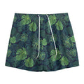 Monstera Palm Leaves Pattern Print Mesh Shorts