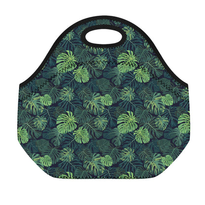 Monstera Palm Leaves Pattern Print Neoprene Lunch Bag