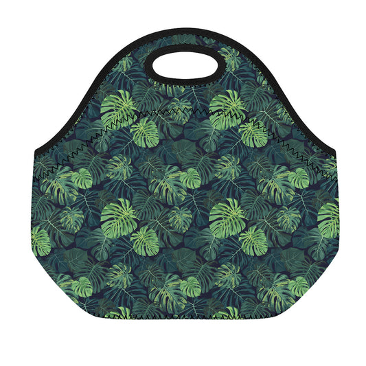 Monstera Palm Leaves Pattern Print Neoprene Lunch Bag