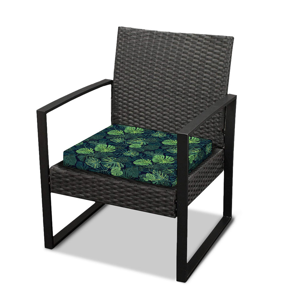 Monstera Palm Leaves Pattern Print Outdoor Seat Cushion Cover