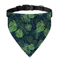 Monstera Palm Leaves Pattern Print Over The Collar Dog Bandana