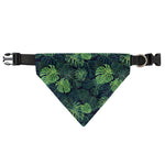 Monstera Palm Leaves Pattern Print Over The Collar Dog Bandana