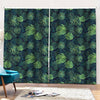 Monstera Palm Leaves Pattern Print Pencil Pleat Curtains