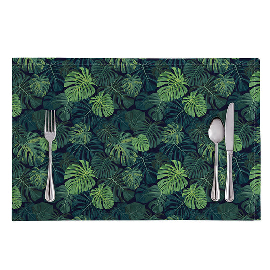 Monstera Palm Leaves Pattern Print Placemat