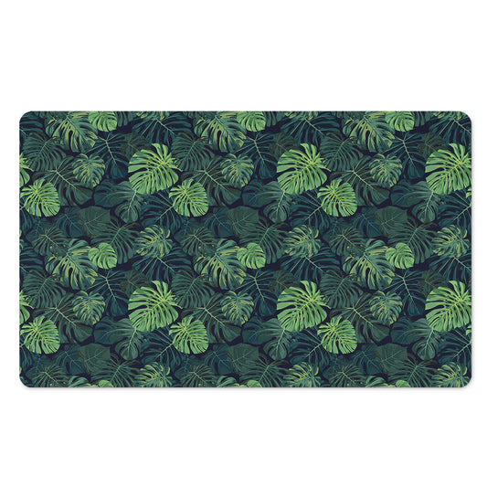 Monstera Palm Leaves Pattern Print Polyester Doormat