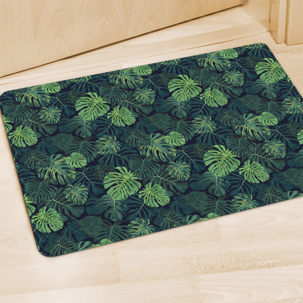 Monstera Palm Leaves Pattern Print Polyester Doormat