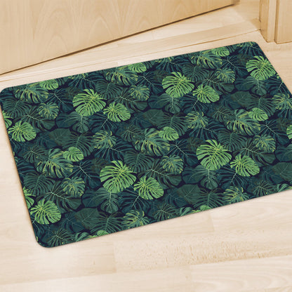 Monstera Palm Leaves Pattern Print Polyester Doormat