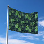 Monstera Palm Leaves Pattern Print Polyester Flag