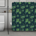 Monstera Palm Leaves Pattern Print Polyester Shower Curtain