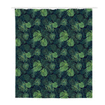 Monstera Palm Leaves Pattern Print Polyester Shower Curtain