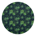 Monstera Palm Leaves Pattern Print Round Blanket