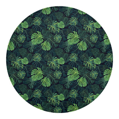 Monstera Palm Leaves Pattern Print Round Blanket