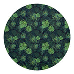 Monstera Palm Leaves Pattern Print Round Blanket