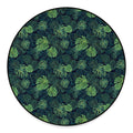 Monstera Palm Leaves Pattern Print Round Floor Mat