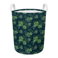 Monstera Palm Leaves Pattern Print Round Laundry Basket