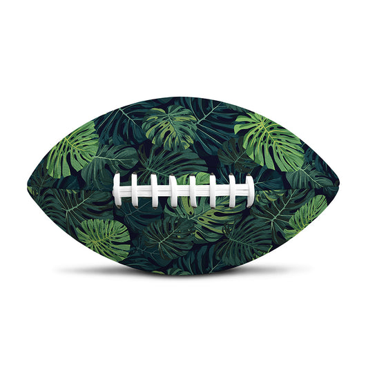 Monstera Palm Leaves Pattern Print Rugby Ball
